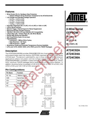 AT24C08A-10PC-1.8 datasheet  