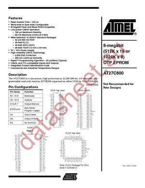 AT27C800-12PC datasheet  