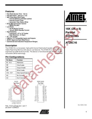 AT28C16-15JC datasheet  