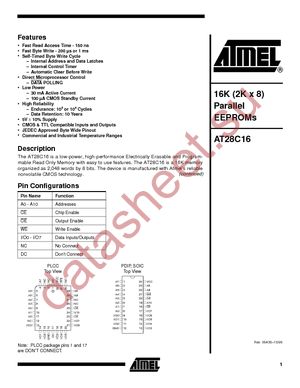 AT28C16-15PC datasheet  