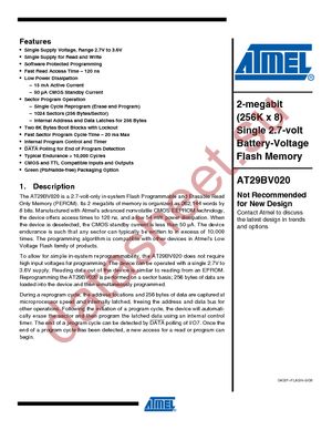 AT29BV020-20JU datasheet  