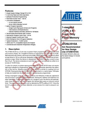 AT29LV010A-25JC datasheet  