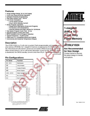 AT29LV1024-20TC datasheet  