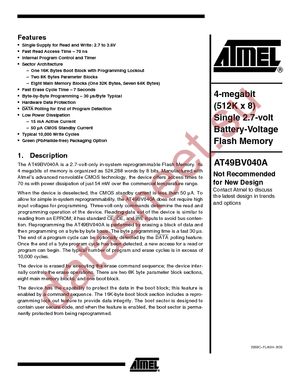 AT49BV040A-70TU datasheet  