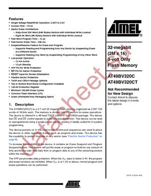 AT49BV320C-70CU datasheet  