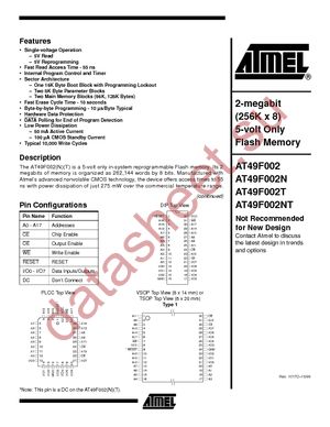 AT49F002N-70VC datasheet  