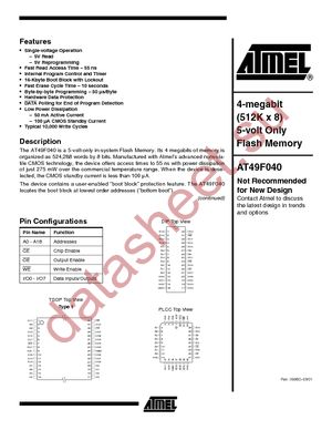 AT49F040-70PC datasheet  