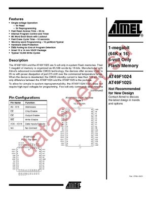 AT49F1024-70VI datasheet  