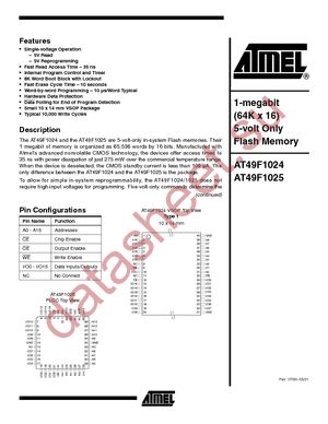AT49F1024-90VI datasheet  