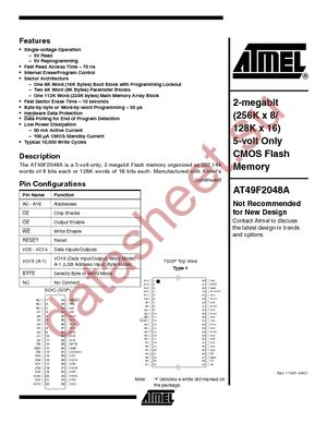 AT49F2048A-90RC datasheet  