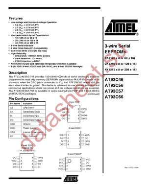 AT93C57-10SC-2.5 datasheet  