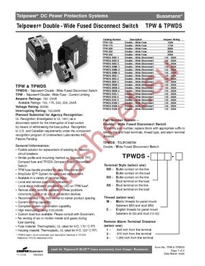 TPWDS-BBE-1 datasheet  