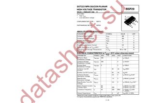 BSP20TA datasheet  