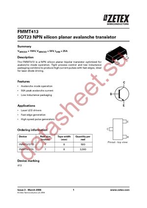 FMMT413TC datasheet  