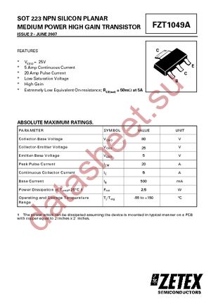 FZT1049ATC datasheet  