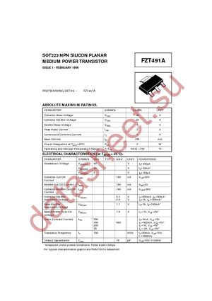 FZT491ATC datasheet  