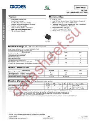 SBR1A40S3-7 datasheet  