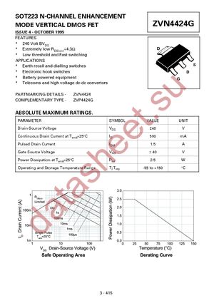 ZVN4424GTC datasheet  