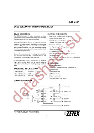 ZXFV401N16TA datasheet  