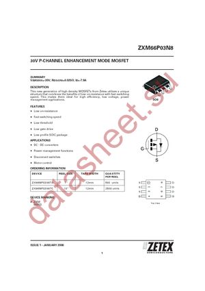 ZXM66P03N8TA datasheet  