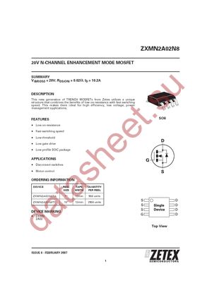 ZXMN2A02N8TA datasheet  