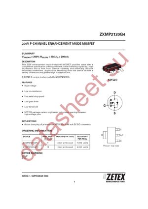 ZXMP2120G4TA datasheet  