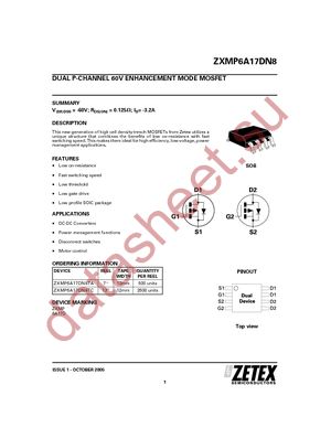 ZXMP6A17DN8TA datasheet  