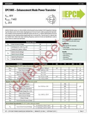 EPC1005 datasheet  