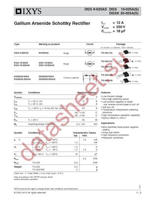 DGSK20-025A datasheet  