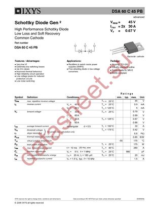 DSA60C45PB datasheet  