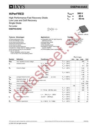 DSEP40-03AS datasheet  