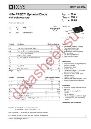 DSEP60-025A datasheet  