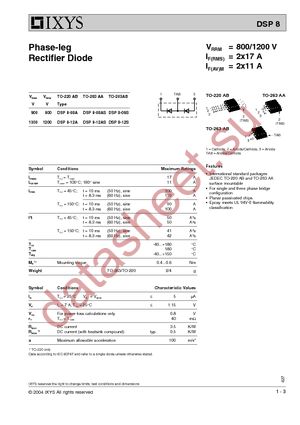 DSP8-12AS-TUBE datasheet  