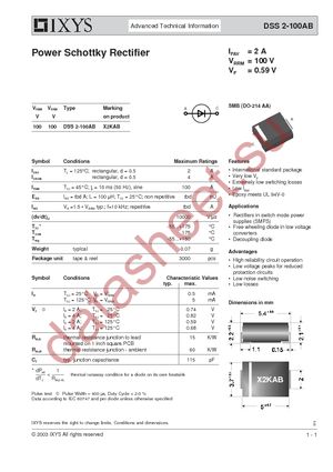 DSS2-100AB datasheet  