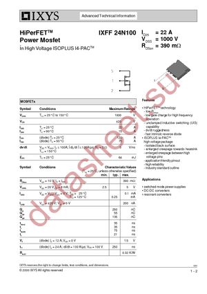 IXFF24N100 datasheet  