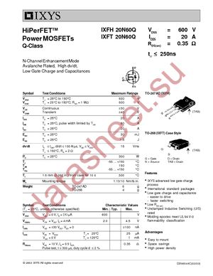 IXFH20N60Q datasheet  