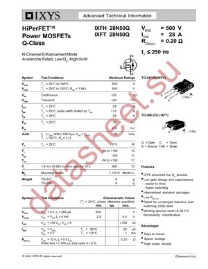 IXFH28N50Q datasheet  