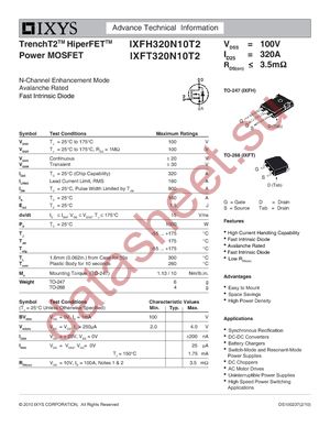 IXFH320N10T2 datasheet  