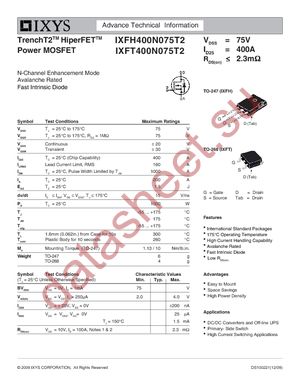 IXFH400N075T2 datasheet  