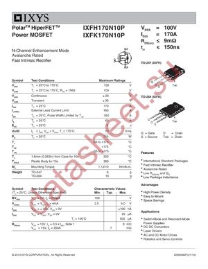 IXFK170N10P datasheet  