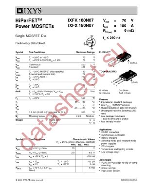 IXFK180N07 datasheet  