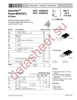 IXFK52N60Q2 datasheet  