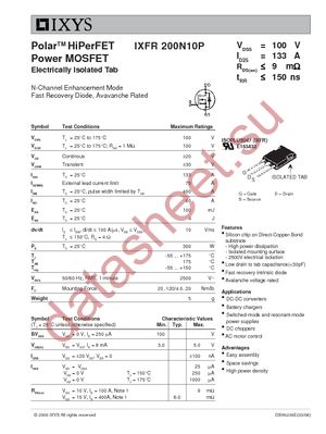 IXFR200N10P datasheet  