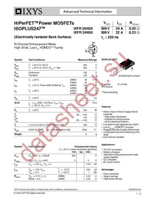 IXFR24N50 datasheet  