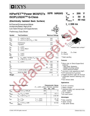 IXFR58N20Q datasheet  