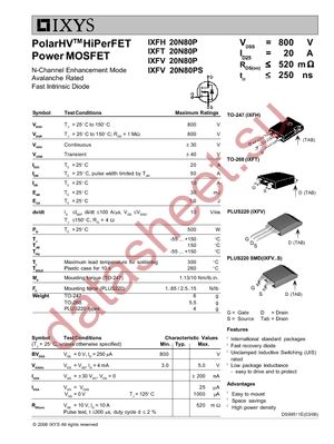 IXFT20N80P datasheet  