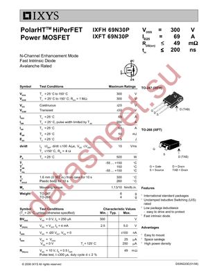 IXFT69N30P datasheet  