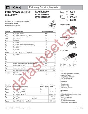 IXFV12N90P datasheet  