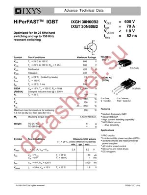 IXGH30N60B2 datasheet  