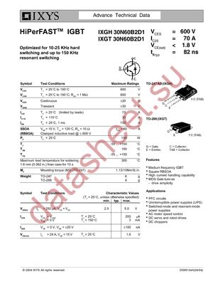 IXGH30N60B2D1 datasheet  